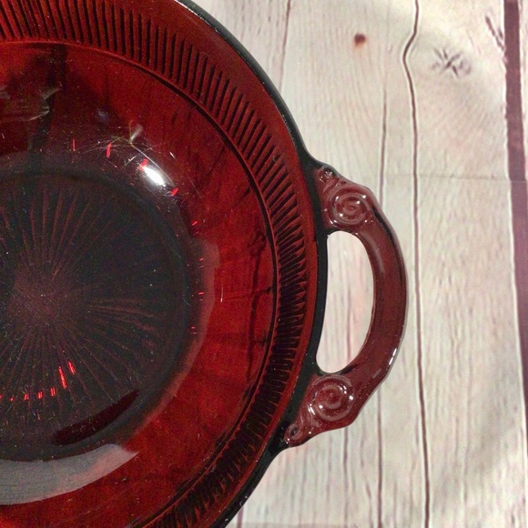 Vintage Anchor Hocking Ruby Red Glass Coronation Pattern 7 Piece Bowl Set - Picture 8 of 15